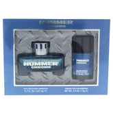 Hummer Chrome 2PCS Gift Set (NO BOX) - 125ML EDT Spray + 75G Deodorant (Men)